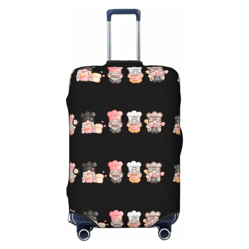 Baker Gnome Luggage Cover Washable Elasticated Luggage Covers for Suitcase TSA Approved Stylish Scratch Resistant Luggage Case Protector