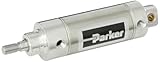 Parker .44DXPSR02.0 Stainless Steel Air Cylinder, Round Body, Double Acting, Pivot & Nose Mount w/o Pivot Pin, Non-cushioned, 7/16 inches Bore, 2 inches Stroke, 3/16 inches Rod OD, #10 UNF Port