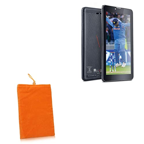BoxWave Case Compatible with iBall Spirit V2 - Velvet Pouch, Soft Velour Fabric Bag Sleeve with Drawstring - Bold Orange
