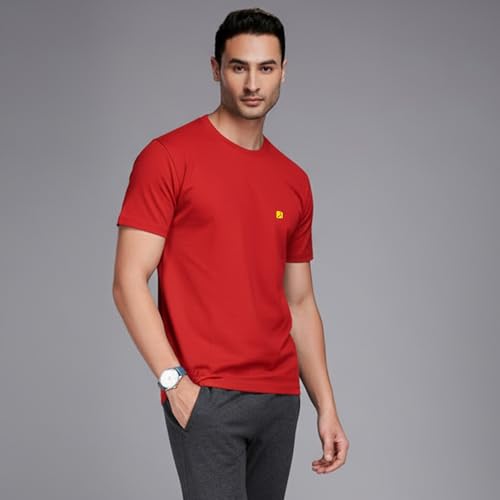 Image of AMUL COMFY Men's Cotton Plain Round Neck Half Sleeve Casual T-Shirts