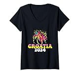 Photo Gallery donna croazia 2024 colorful vacation travel team maglietta con collo a v Photo Gallery donna croazia 2024 colorful vacation travel team maglietta con collo a v