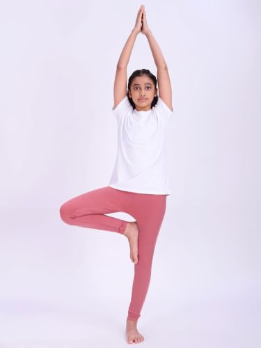 Image of Girl's Active Sports Wear Solid Short Sleeve Running Workout Tshirts Athletic Tops Lightweight Quick Dry Training Yoga Round Neck Tshirt (4 to 14 YRS)