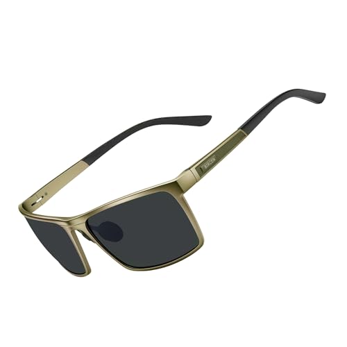 Image of BIRCEN Polarized Anti-Glare Sunglasses for Men: Lightweight Metal Wrap around Sun Glasses UV Protection for Driving Fishing