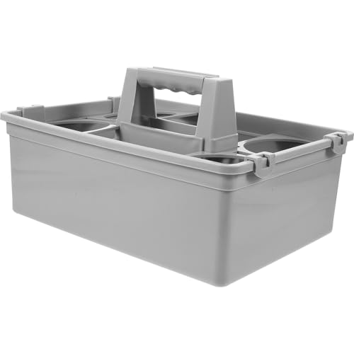 iplusmile 収納ご対応 軽量プラスチック製 手提清掃バスケット 仕切り付き 多機能収納ケース 掃除用具整理に 家やホテル客室用