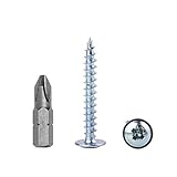 (200 Stück) Verzinkter Stahl 3,5 x 30 mm Holzschrauben, Metallschrauben, modifizierter Halsspannkopf, Selbstschneidend (200, 3,5 x 30 mm)