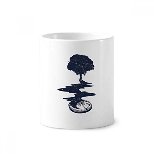 Gobelet céramique boussole arbre pour organiser la salle de bain ou le bureau