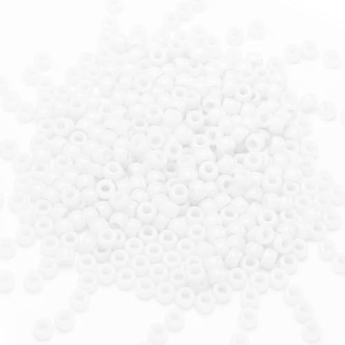 Gxueshan 1000 Pcs Acrylic White Pony Beads 6x9mm Bulk for Friendship Bracelet Necklace Jewelry Making Earring Hair Braiding