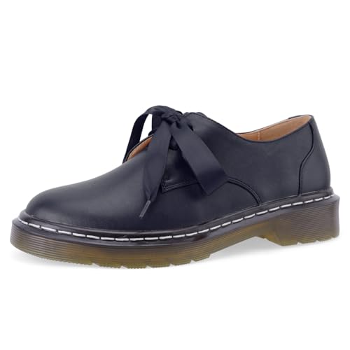 Image of IMPREMEY Mary Janes Oxford Bow Flats Loafers Shoes for Women Round Toe Platform Non-Slip Comfortable Casual Cute Shoes