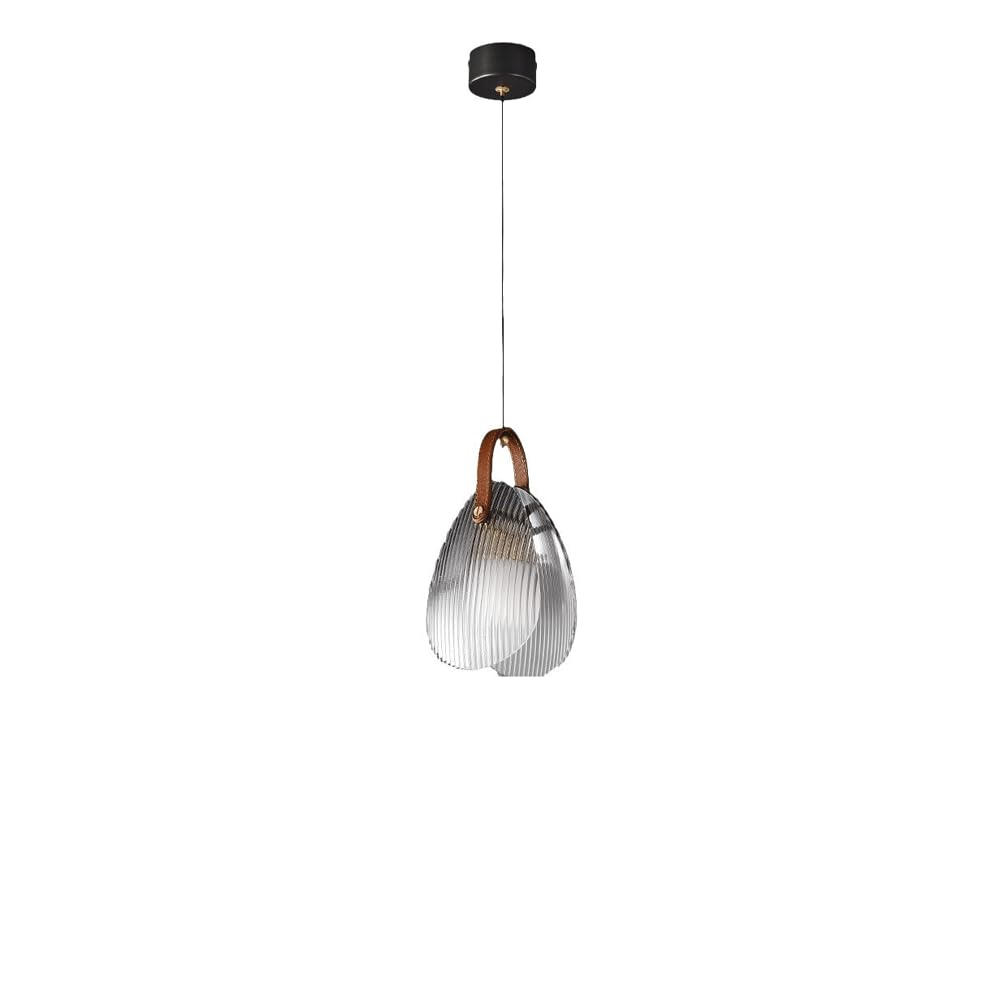 Lámpara colgante de cristal gris humo moderna para mesa de comedor