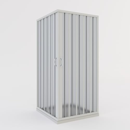 Mampara de ducha plegable en PVC 70x70 cm H 185 modelo Aster con apertura central