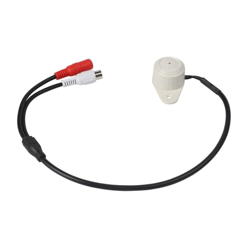 Micrófono de captación de audio para cámaras de seguridad CCTV e IP - Dispositivo de entrada de sonido blanco compacto compatible con sistemas de vigilancia interior/exterior
