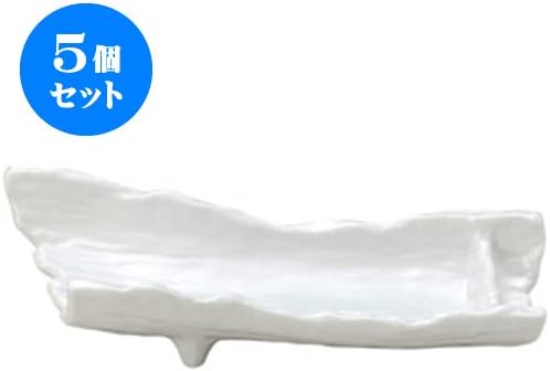 5個セット 和陶オープン 青白磁 竹割形向付 [30.5x13x7.6cm] 料亭 旅館 飲食店 業務用