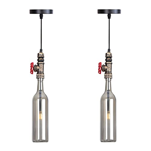 Lustre bouteille de vin pour éclairer un bar ou une cuisine moderne