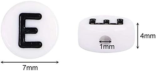 Miniatura 4 de 1000 cuentas redondas de letras del alfabeto de 0.157 x 0.276 pulgadas (0.157 x 0.276 in) de color negro acrílico para hacer joyas, cuentas y