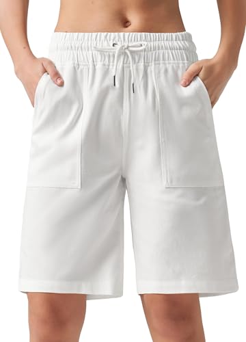 Bermuda court femme lin WILLIT short taille haute avec poches léger
