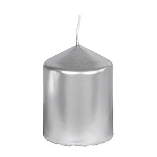 Preisvergleich Produktbild Stumpenkerze silber 80x60 mm