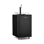 KLARSTEIN Big Spender - Beer Keg Refrigerator, Beverage Refrigerator, Complete Set, 4 Floor Rollers, Adjustable Temperature, Petrol Pump - Single Tap, Black