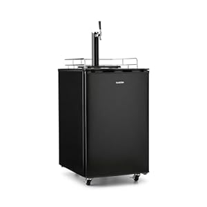 Klarstein Big Spender - Bierfass-Kühlschrank, Getränkefasskühlschrank, Komplettset, CO2 Fässer bis 50 L, 4 Bodenrollen, Temperatur regulierbar, inkl. 1 x Zapfsäule, graphitgrau