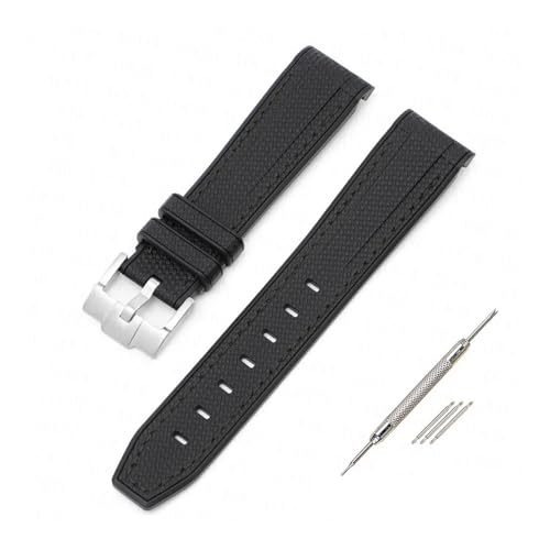[X] VRXgbv For Swatch X Ή For Omega Ή For Moonswatch Ή XeXX`[obN 20mm 22mm Y fB[X \tg h pvoh(Black line silve