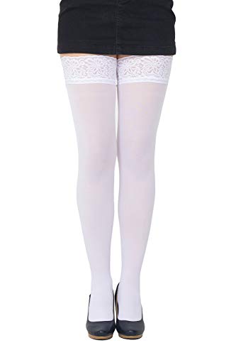 SENTELEGRI Bas de contention opaque en microfibre 40 deniers - Blanc - X-Large