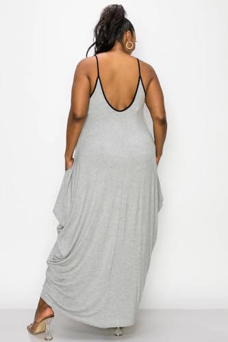 Image of BFFBABY Women's Casual Maxi Dress Sleeveless Tie Dye Spaghetti Strap Summer Plus Size Swing Sundress with Pockets