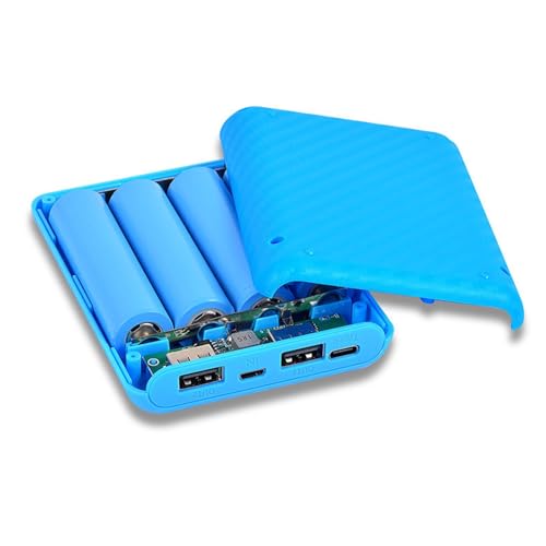 Image of DIY Power Bank Box Lightweight Small 4x18650 for Vacation Cellphone Shopping Blue Standardchargers Cradles Cell Phone Accessories Cell Phones
