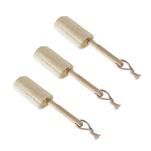 Healeved Bottle Cup Beaker Mug Cleaner 3pcs Loofah Cup Brush Wooden Handle Dish Scrubber Bottle Brush Cleaner Set