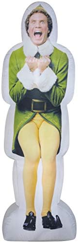 Gemmy Photorealistic Christmas Airblown Inflatable Excited Buddy The Elf S LG WB, 6 ft Tall, Green
