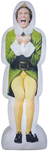 Gemmy Photorealistic Christmas Airblown Inflatable Excited Buddy The Elf S LG WB, 6 ft Tall, Green