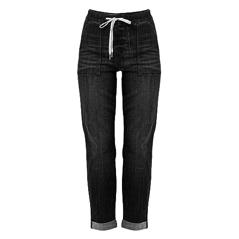 Womens High Rise Stretch Denim Joggers Cover