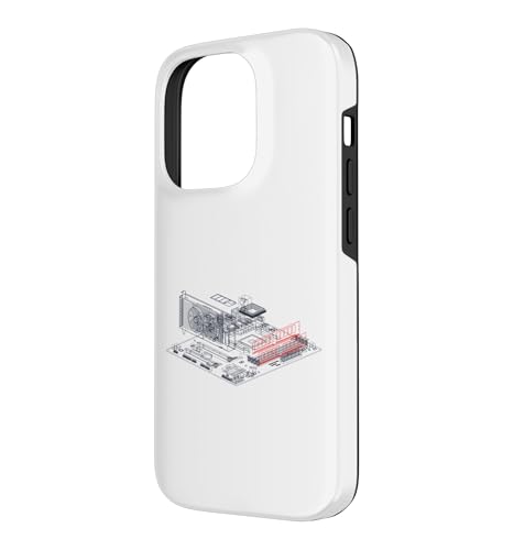 Image of RAM Card Wireframe Computer Motherboard IT Tech Geek Nerd Case for iPhone 14 Pro