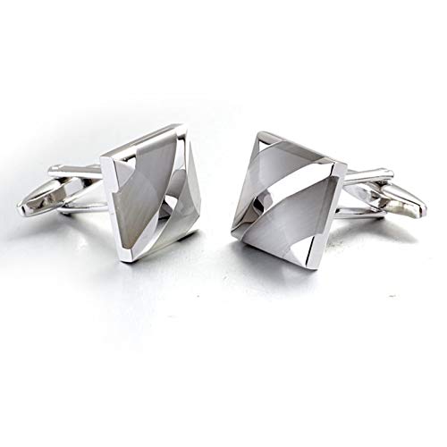 Set de Mancuernas Daesar Cuadradas Vintage Plata miniatura 2