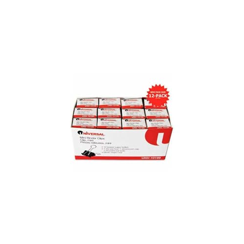 Universal UNV10199VP Binder Clips in Zip-Seal Bag - Mini, Black/Silver (144/Pack)