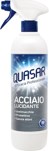Quasar - Acciaio Lucidante - Antimacchia, Protettivo e Senza Aloni - 680 ml