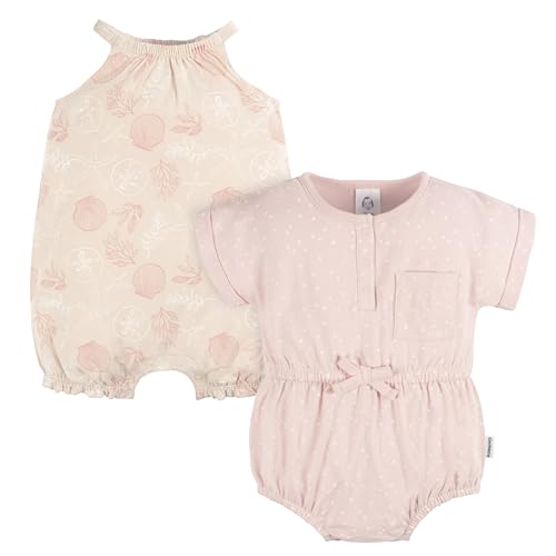 Gerber baby-girls Sleeveless and Short Sleeve Romper Set