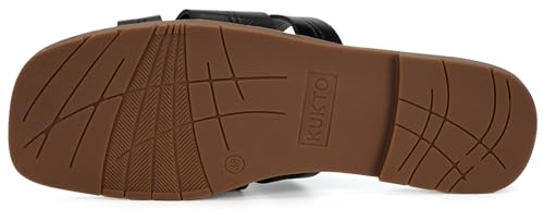 Women's Flat Sandals Dressy Summer Slide Sandals Slip On Open Toe Slippers with Soft Footbed3