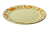 Rachael Ray Dinnerware Gold Scroll 12-1/2-Inch Round Platter, Almond Cream