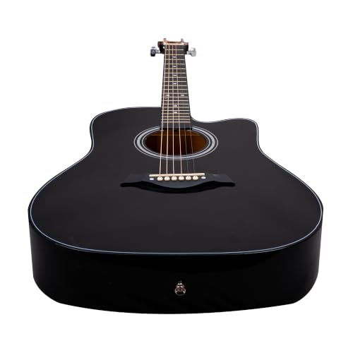 Image of JUAREZ JRZ41CLN-BK-KIT 41 inch Cutaway Acoustic Guitar Kit Black | Linden Body | Catalpa Neck | ABS Fingerboard & Bridge | Gloss Finish | Bag, Strap, Strings & Picks | Beginner