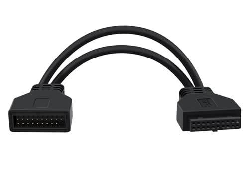 HuaLiSiJi Extension USB 3.0 19/20 Broches Rallonge USB 3.0 Interne Rallonge USB Carte Mere pour Carte Mère USB 3.0 Pour PC de bureau carte mère (Noir 0,3m)