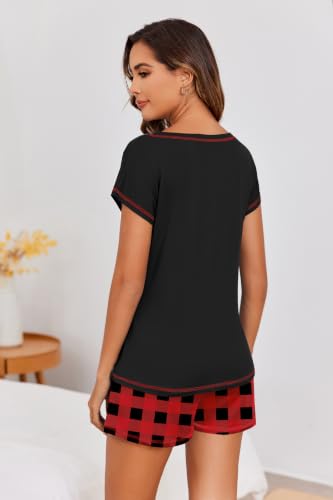 Image of Ekouaer Womens Pajama Sets 2 Piece Pjs Short Sleeve Top and Shorts