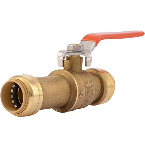 Image of SharkBite 3 /4 Inch Slip Ball Valve, Push to Connect Brass Plumbing Fitting, PEX Pipe, Copper, CPVC, PE-RT, HDPE, 24736LF