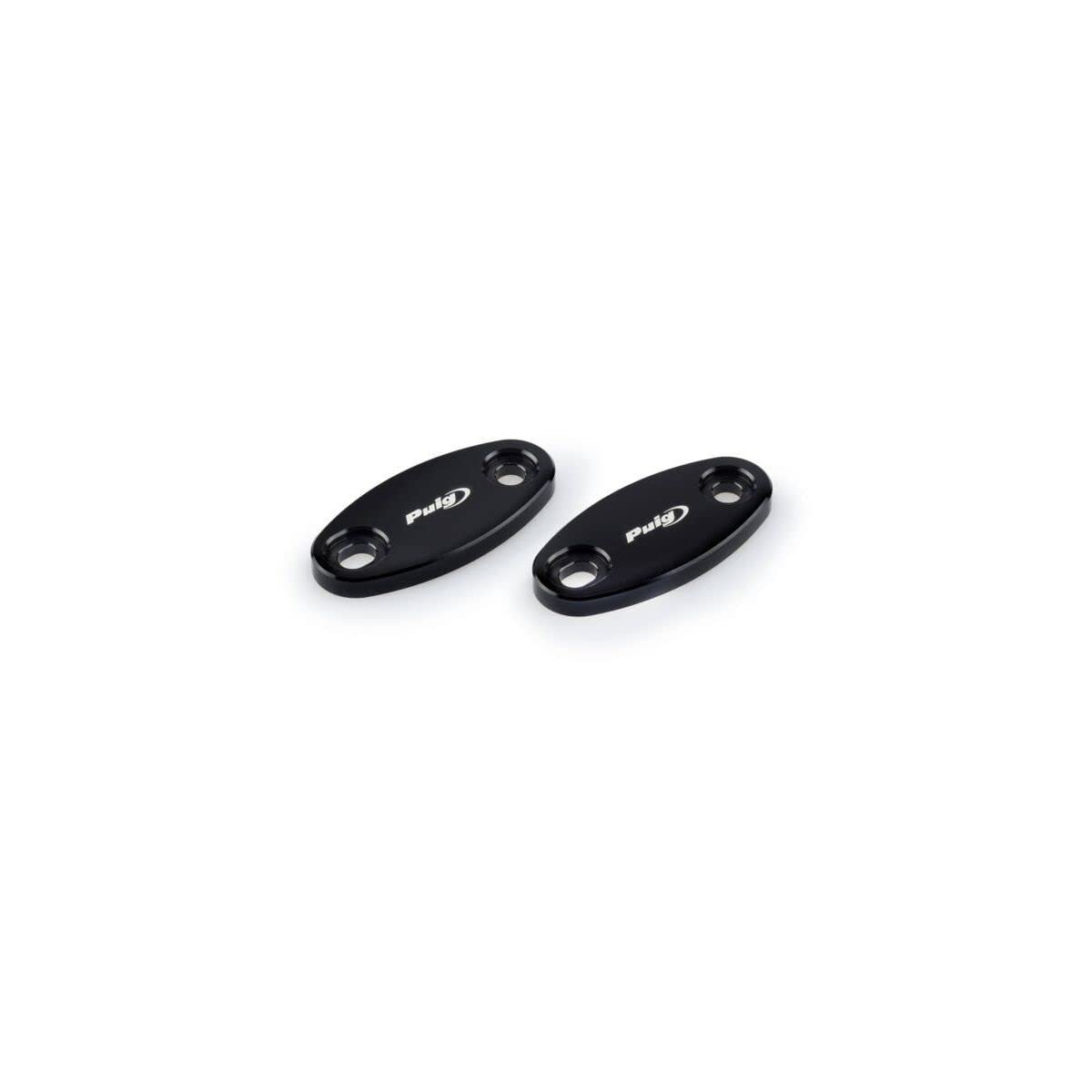 Puig 3854N Copri fori specchietti in alluminio anodizzato lavorato dal pieno con design discreto per coprire i fori della carenatura e finitura pulita, Nero