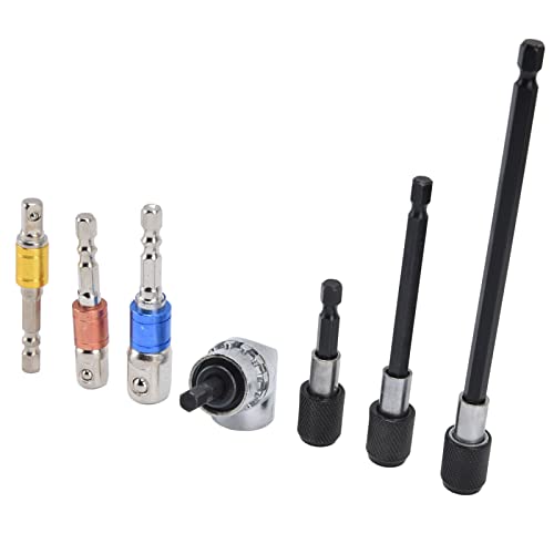 Drill Adapter Set, Impact Power Hand Tools Chrome Vanadium Steel 7Pcs Lightweight 105 Degree For Nut Drivers For Percussion Hole Saws For Electric Drills #TOP29