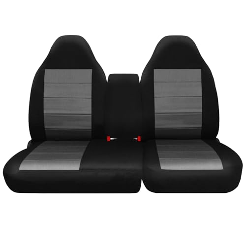 SAPUBK Custom-Fit Front Seat Covers Replace for 1997-2000 Ford F-150 40/60 Split Bench with Opening Center Console Knitted Fabric Composite Soft Foam Lining Airmesh Breathable Seat Cover Cushion