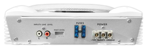 Lanzar Low Profile Marine Subwoofer System - 1000 Watt 8 Inch Slim Active Waterproof Amplified Bass Speaker - Underseat Mount Audio Sound Amplifier Box, Marine Vehicles - Lanzar Aqtb8 (White) #TOP2