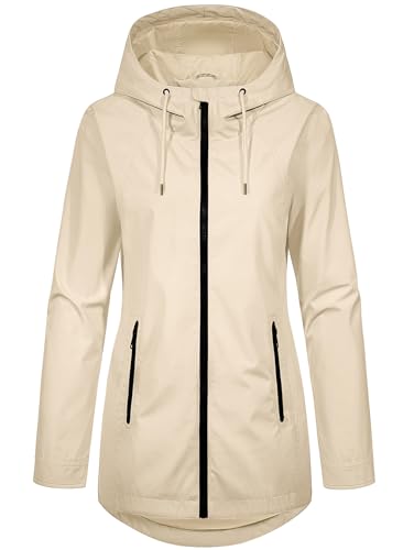 heekpek Veste Femme mi Saison Léger Parka Manteau avec Capuche Blouson mi Longue Chic Élégante...
