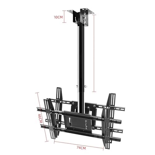 Support plafond TV inclinable pivotant double face écran 50 75 pouces - 3