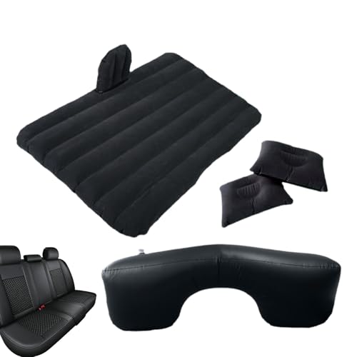 Colchones flocados de doble cara para coche, colchón de aire para SUV trasero con 2 almohadas, colchón de camping, accesorios de conducción al aire libre para camping, salidas a la playa, viajes por