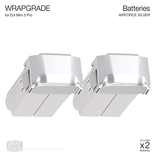 Image of WRAPGRADE Skin Stickers Compatible with DJI Mini 4 Pro /Mini 3 Series | Two Batteries (Airforce Silver)
