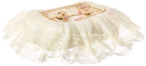 Violet Linen Luxurious and Elegant - Eden Lace Style Bathroom Tissue Box Cover - Beige